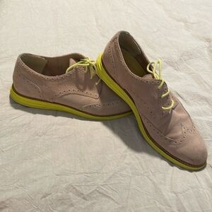Cole Haan Lunagrand Suede Wingtip 9.5 Tan Lime